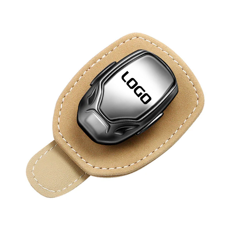 Suède multifunctionele brilclip met je autologo