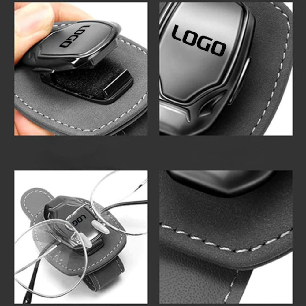 Suède multifunctionele brilclip met je autologo