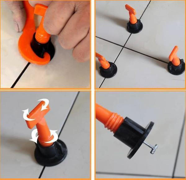 Kit di livellamento per piastrelle riutilizzabile - Allineamento perfetto delle piastrelle (50 pezzi)