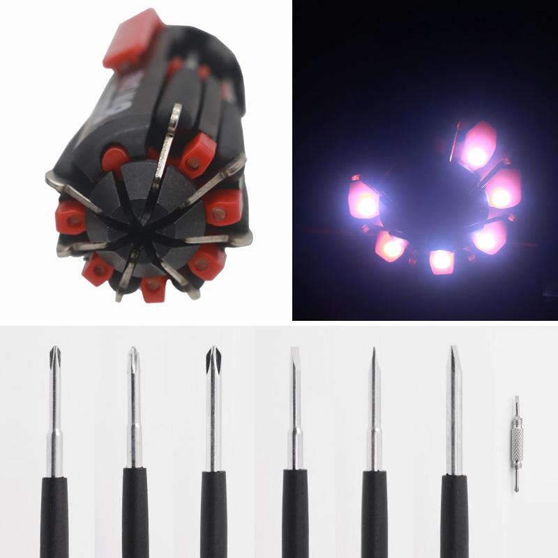 Multifunkčný skrutkovač 8 v 1 s LED diódou